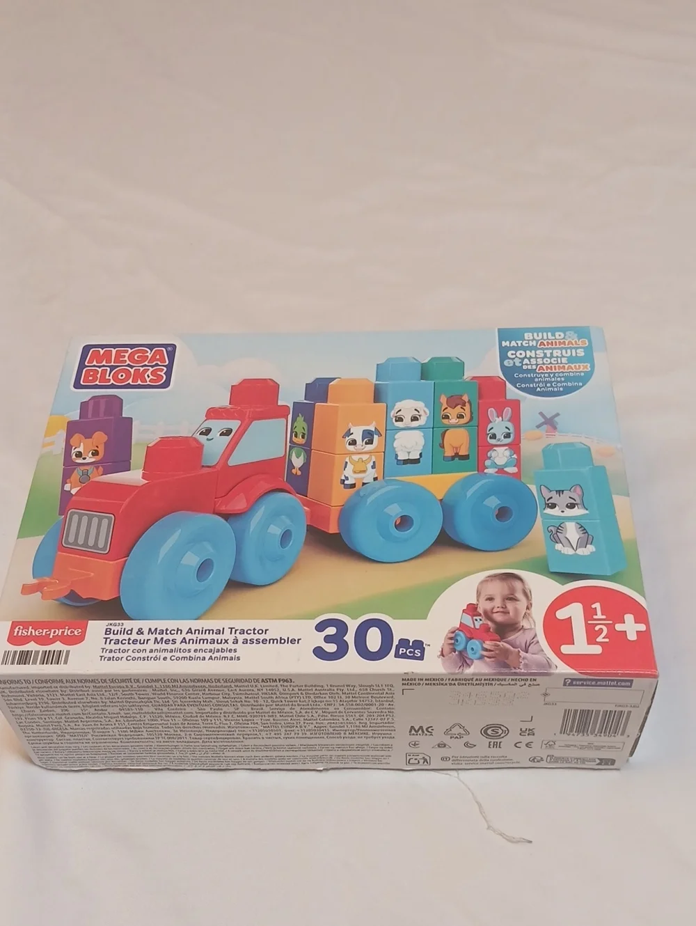 Mega Bloks Build & Match Animal Tractor Toy - Red and Blue
